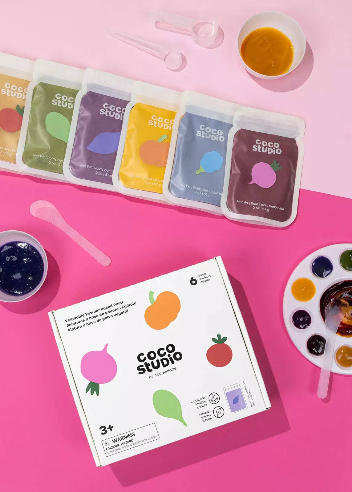 Vegetable Powder Based Paint Set - 6 Colors